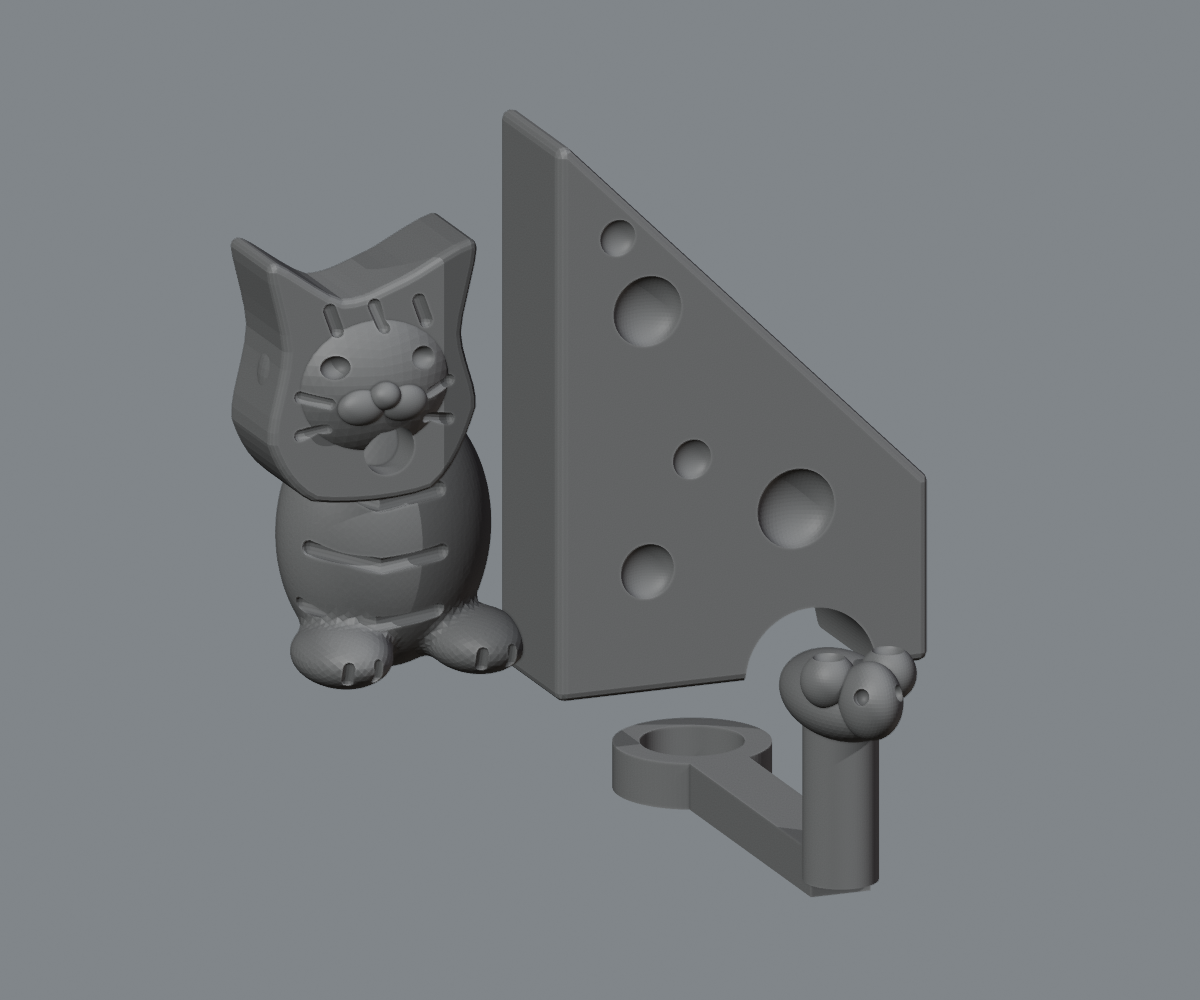 Cat and mouse exact STL front detail
